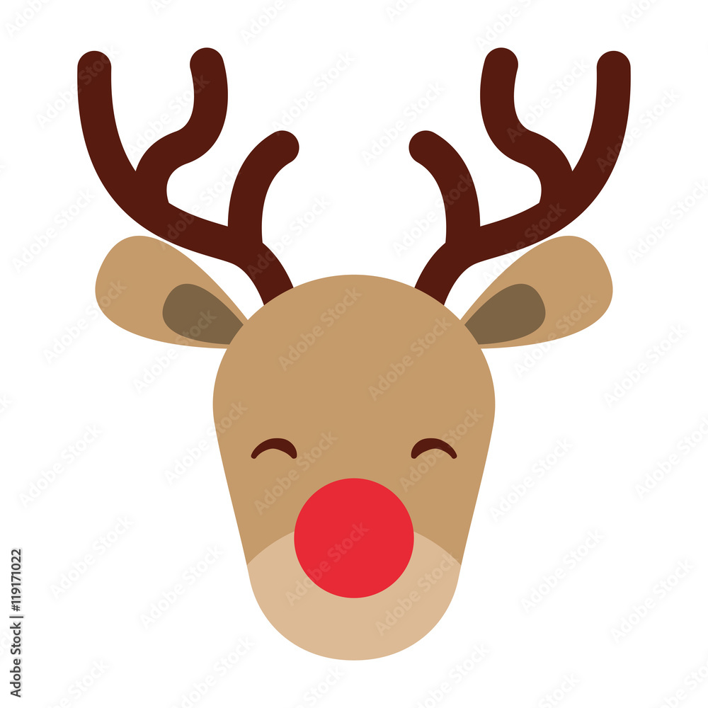 reindeer christmas character isolated icon reindeer christmas character isolated icon