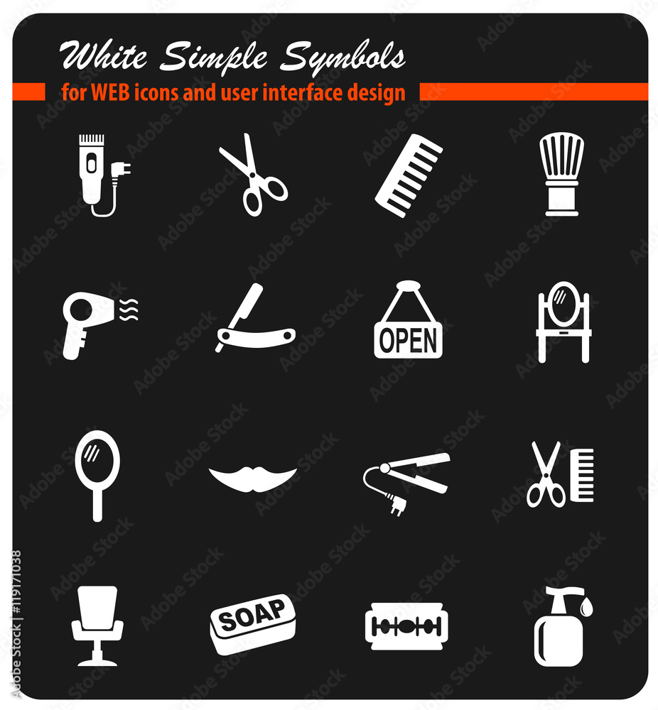 barbershop icon set barbershop icon set