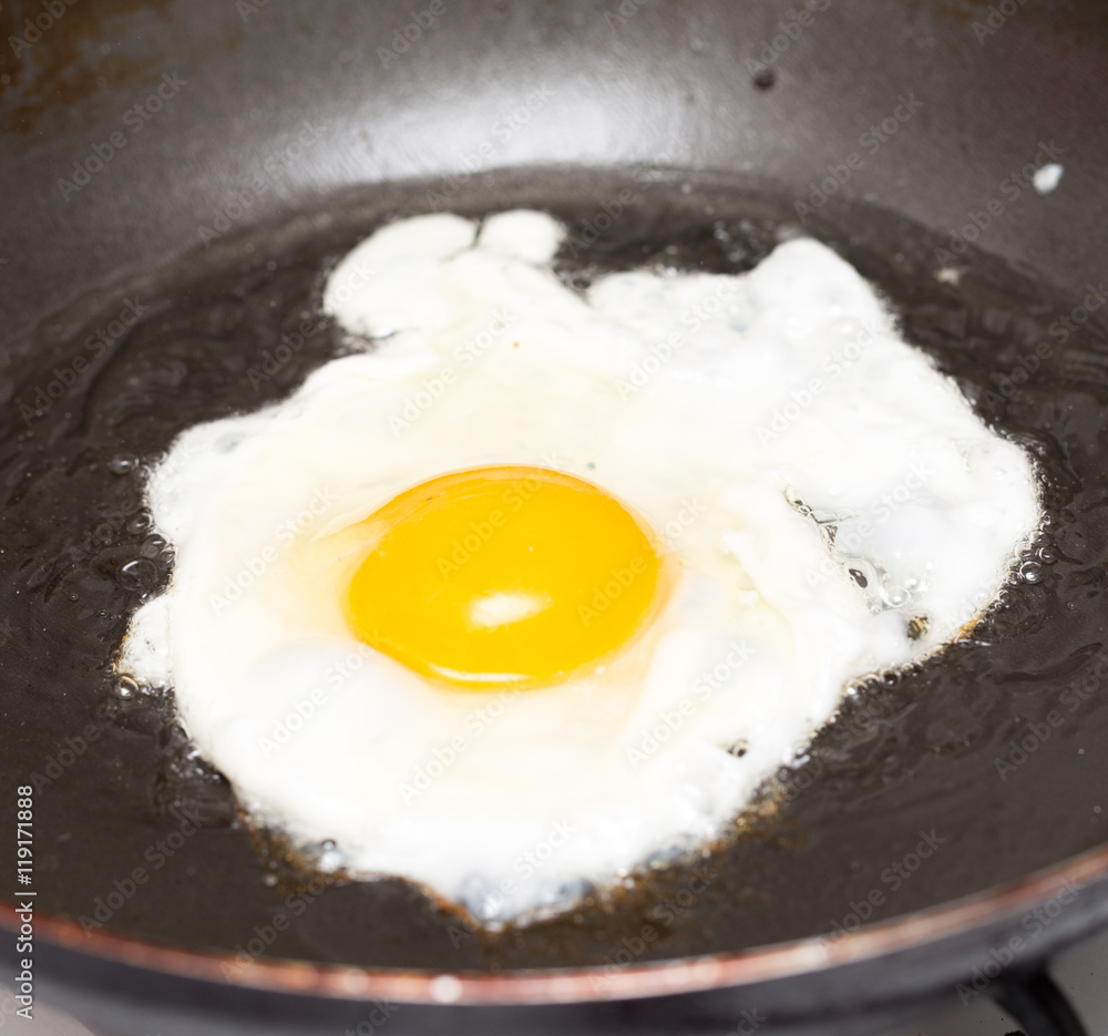 Fried egg in a frying pan Fried egg in a frying pan