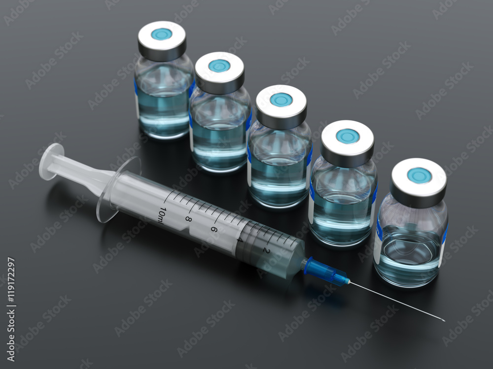 Syringe and vials Syringe and vials
