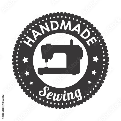 hand made sewing seal icon vector illustration graphic