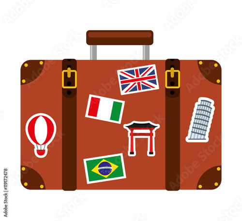 suitcase travel isolated icon