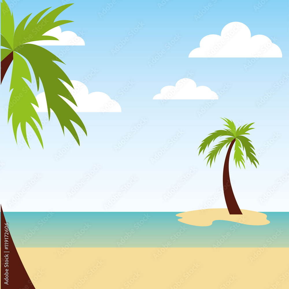 beach landscape background icon