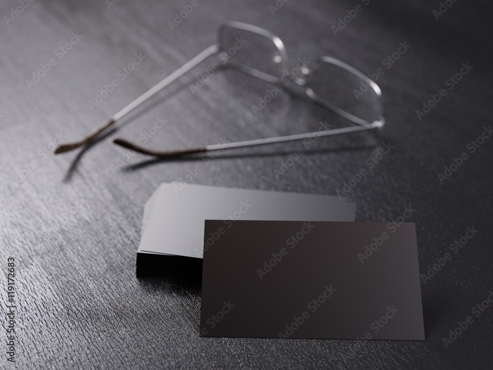 Naklejka premium Pack of clear corporate identity business cards