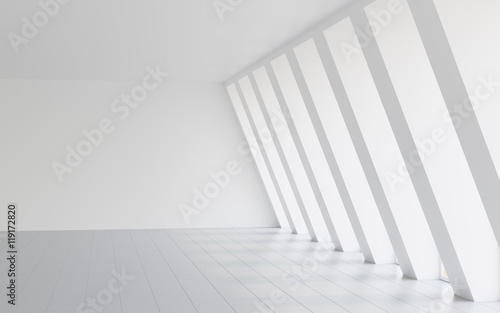 Fototapeta Naklejka Na Ścianę i Meble -  Empty White Hall