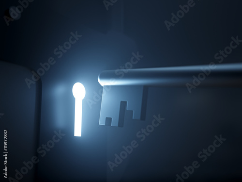 Key & glowing keyhole