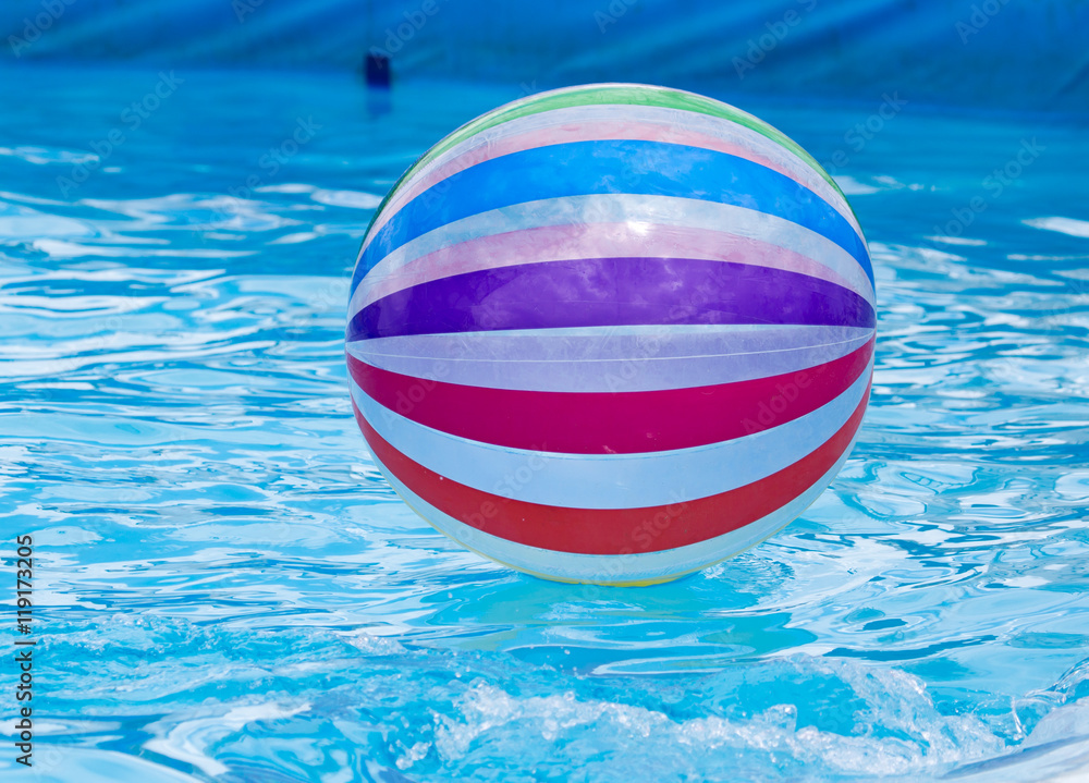 a large ball in the pool