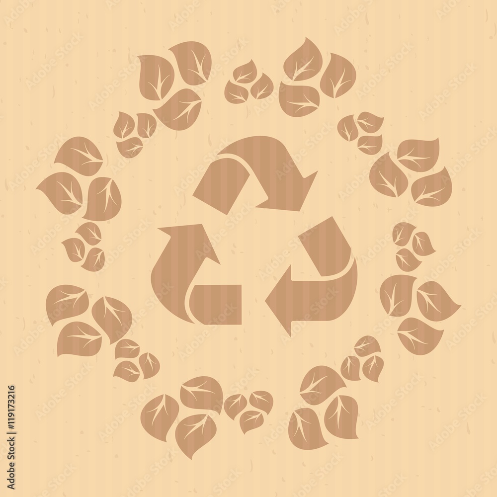 recycle logo on craft brown