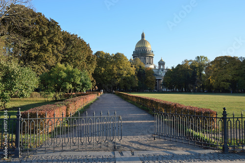 View of St. Isaac's Cathedral Admiralty embankment photo