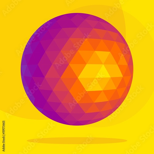 low poly triangle sphere lilac