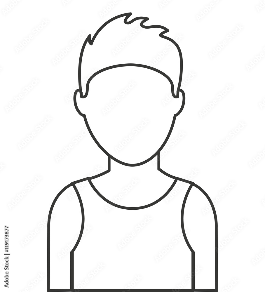 young man isolated icon