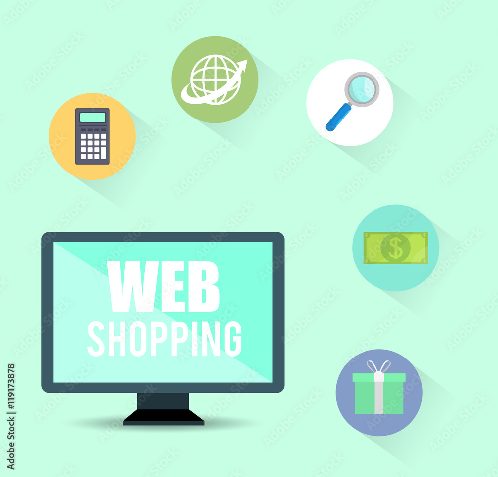 web shopping marketing icon vector illustration graphic