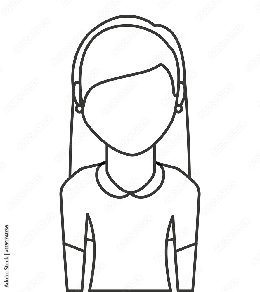 young woman isolated icon