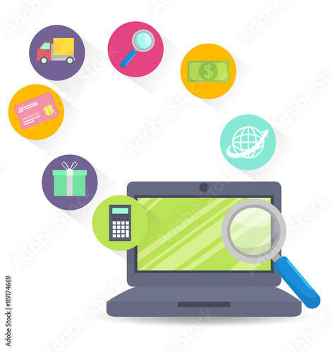 electronic commerce marketing icon vector illustration graphic