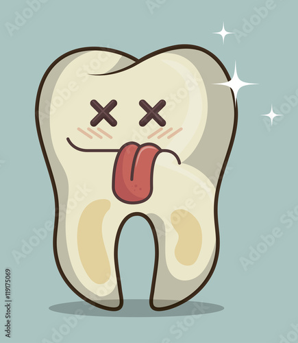 human tooth character icon vector illustration graphic