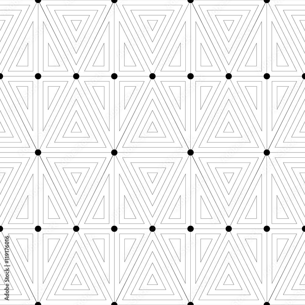 Geometric pattern of dots and triangles.