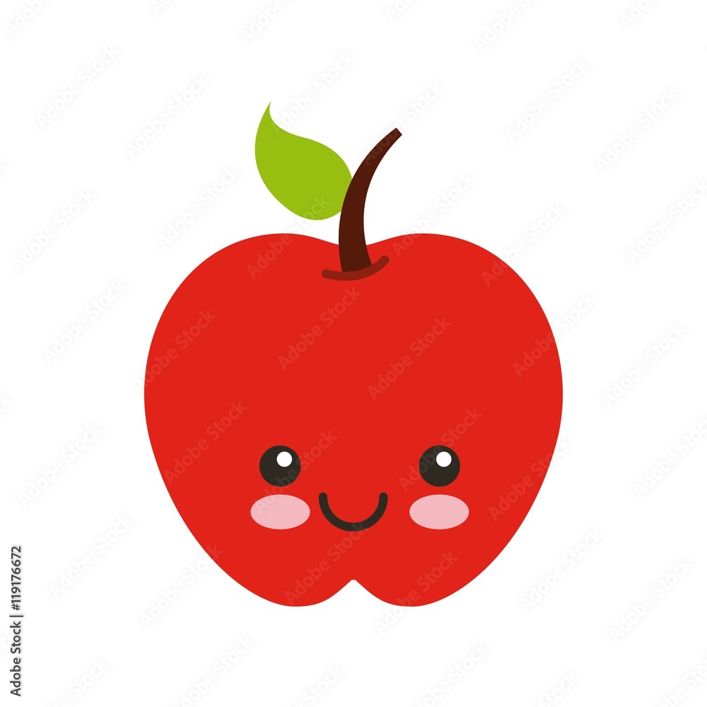 fresh fruit kawaii character isolated icon fresh fruit kawaii character isolated icon