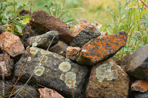 Nature landscape with big stones in the foreground, Armenia