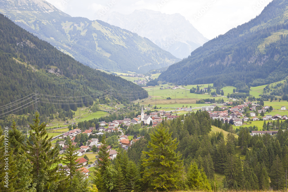 View at little village Bichlbach in Tirol, Austria, Europe