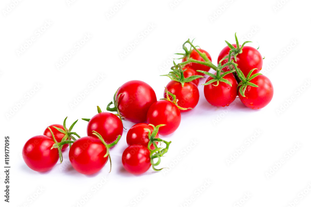 Cluster of tomatoes on white background Cluster of tomatoes on white background