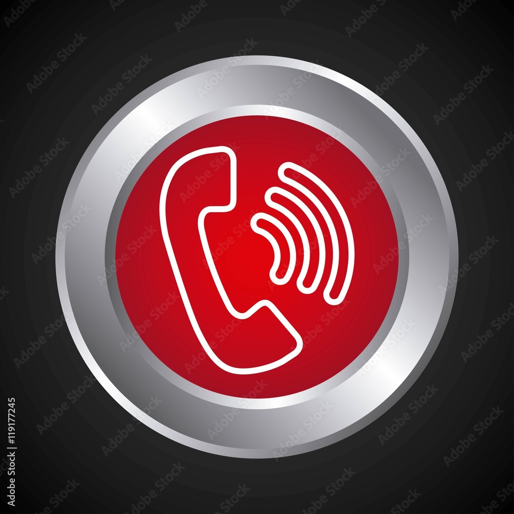 telephone service button isolated icon telephone service button isolated icon