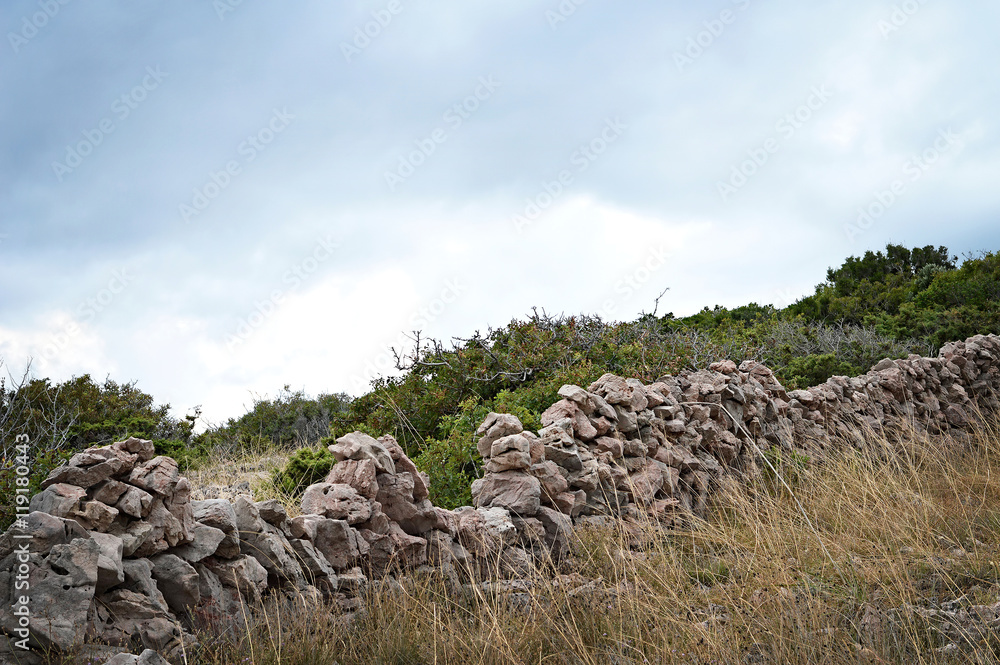 Dry stone wall, Island of Krk, Croatia