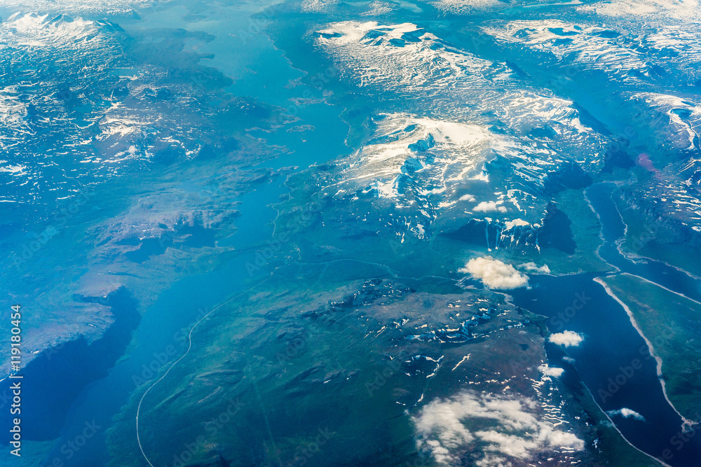 Aerial view in Finnmark, Norway