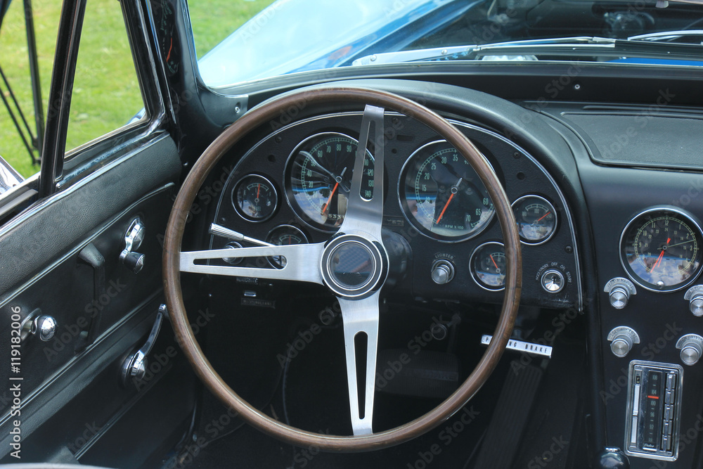 Vintage car dashboard