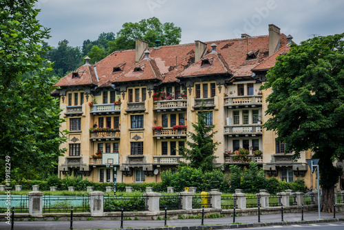 Old apartment house in Brasov city in Romania