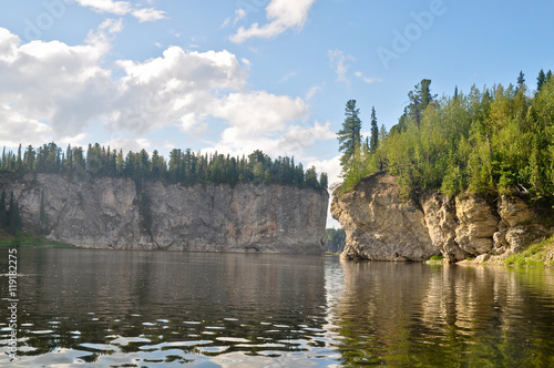 Rocks on the river Schugor in the Komi Republic.