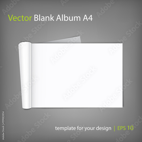 Blank magazine with rolled pages