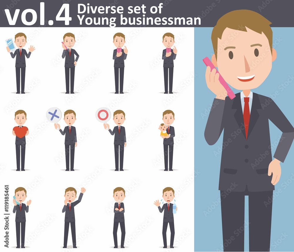 Diverse set of young businessman on white background , EPS10 vector format vol.4 Diverse set of young businessman on white background , EPS10 vector format vol.4