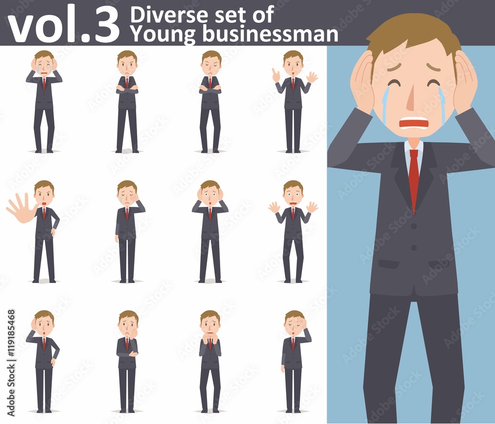 Diverse set of young businessman on white background , EPS10 vector format vol.3 Diverse set of young businessman on white background , EPS10 vector format vol.3
