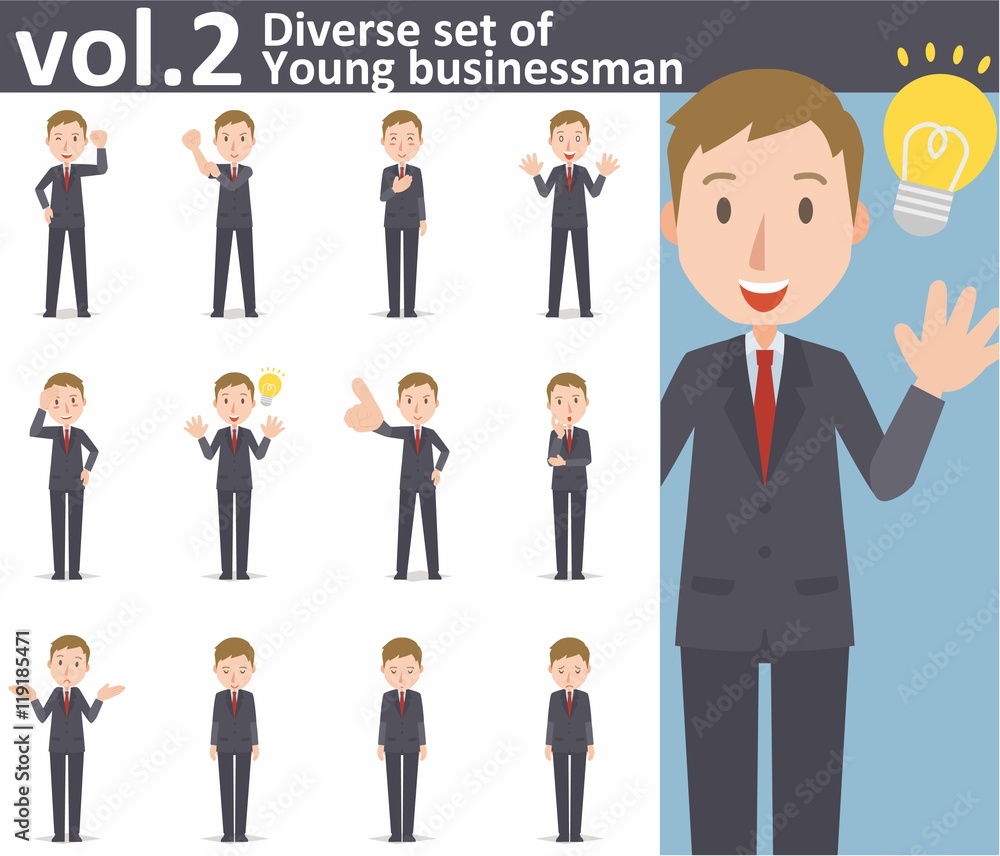 Diverse set of young businessman on white background , EPS10 vector format vol.2 Diverse set of young businessman on white background , EPS10 vector format vol.2