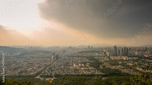 Time lapse of Seoul City Skyline,South Korea. photo