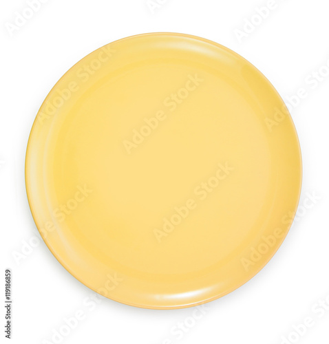 .Yellow plate isolated