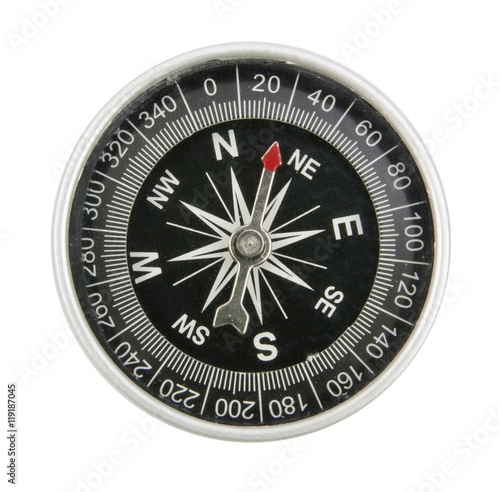 compass top view of isolated