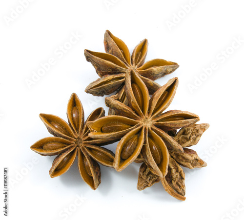 star anise seed on white background