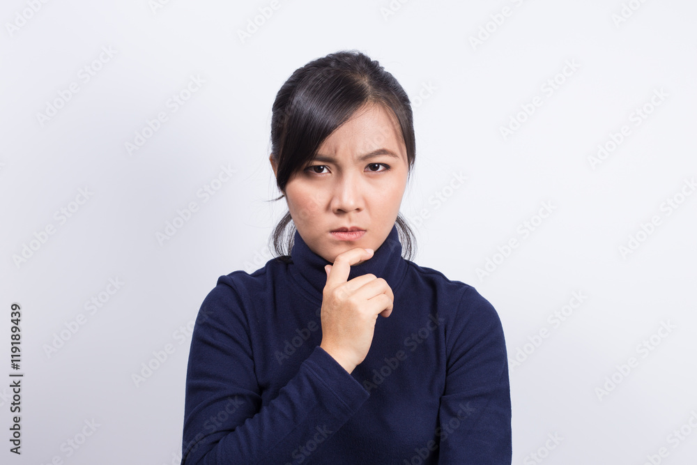 Emotional Portrait: Serious woman Emotional Portrait: Serious woman