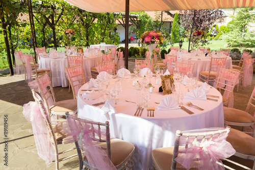 Decorated wedding table