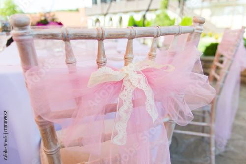 Wedding chair with ribbon
