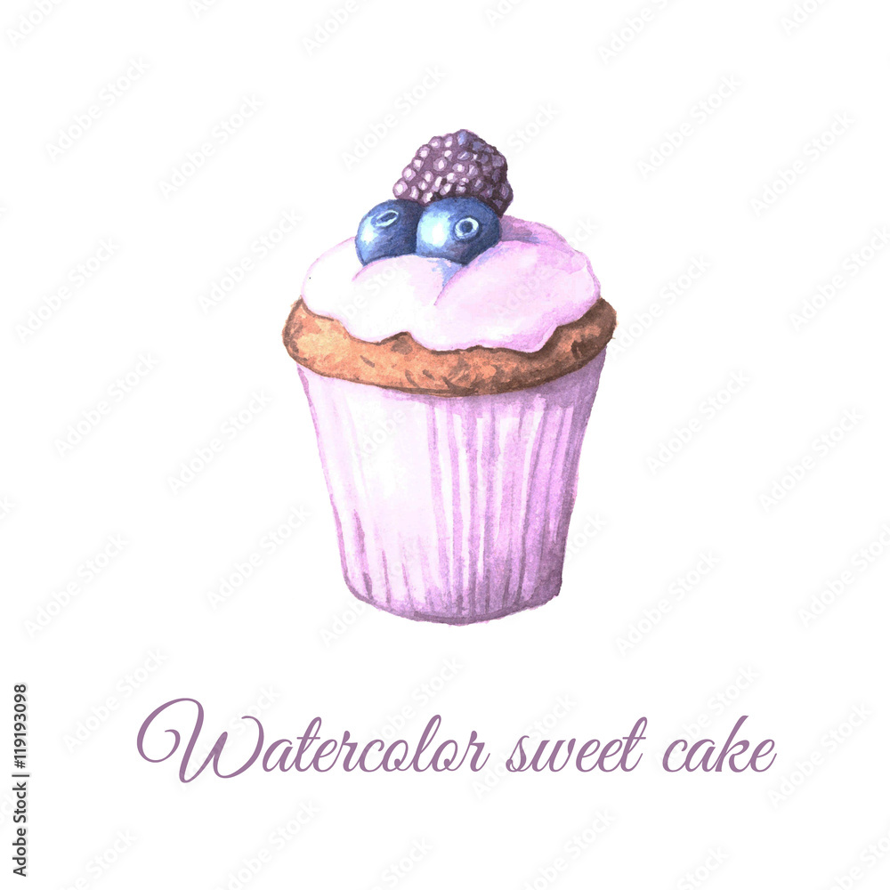 Watercolor fruit cake Watercolor fruit cake