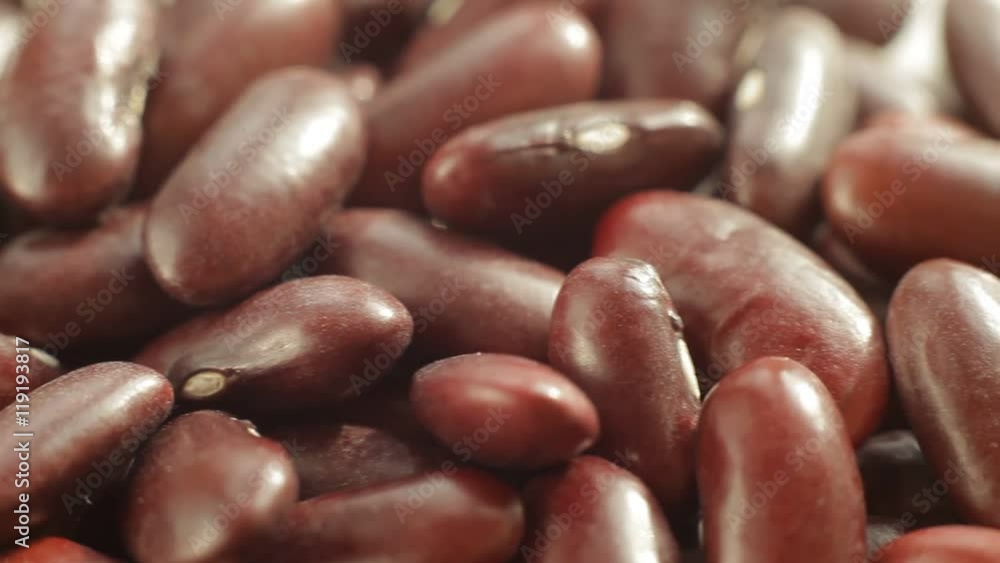 Red Haricot Beans. Close up slow panorama. Macro shot. Red Haricot Beans. Close up slow panorama. Macro shot.