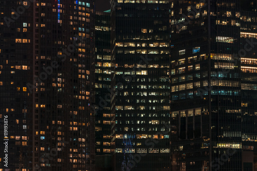 close up high building at night
