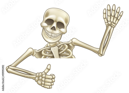 Thumbs Up Cartoon Halloween Skeleton