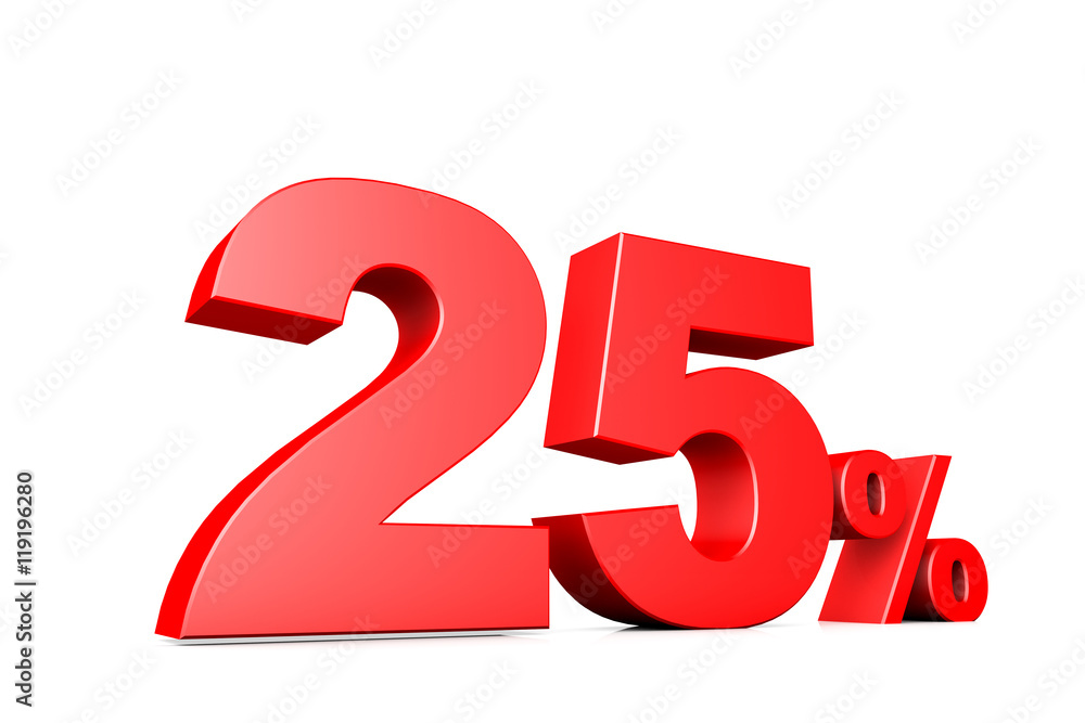 3d illustration business number 25 percent 3d illustration business number 25 percent