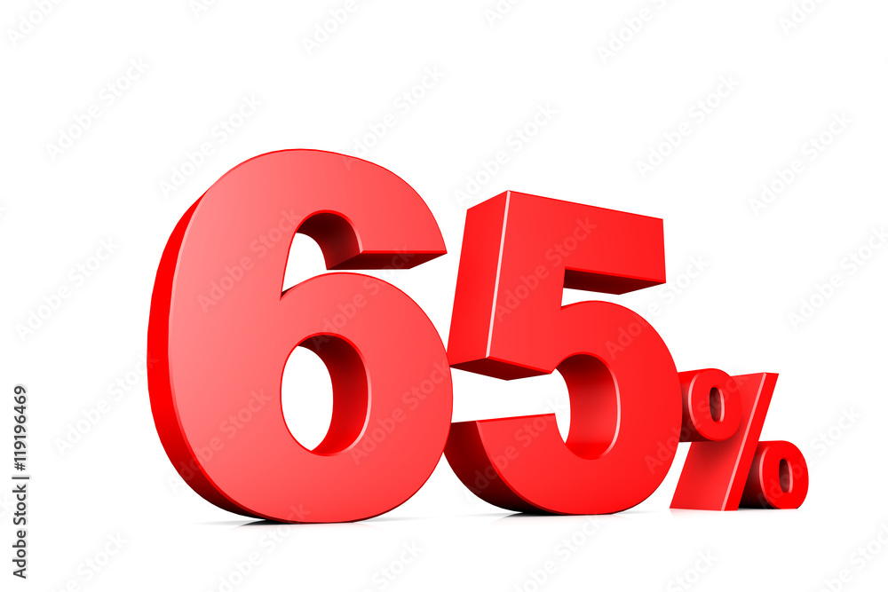 3d illustration business number 65 percent 3d illustration business number 65 percent