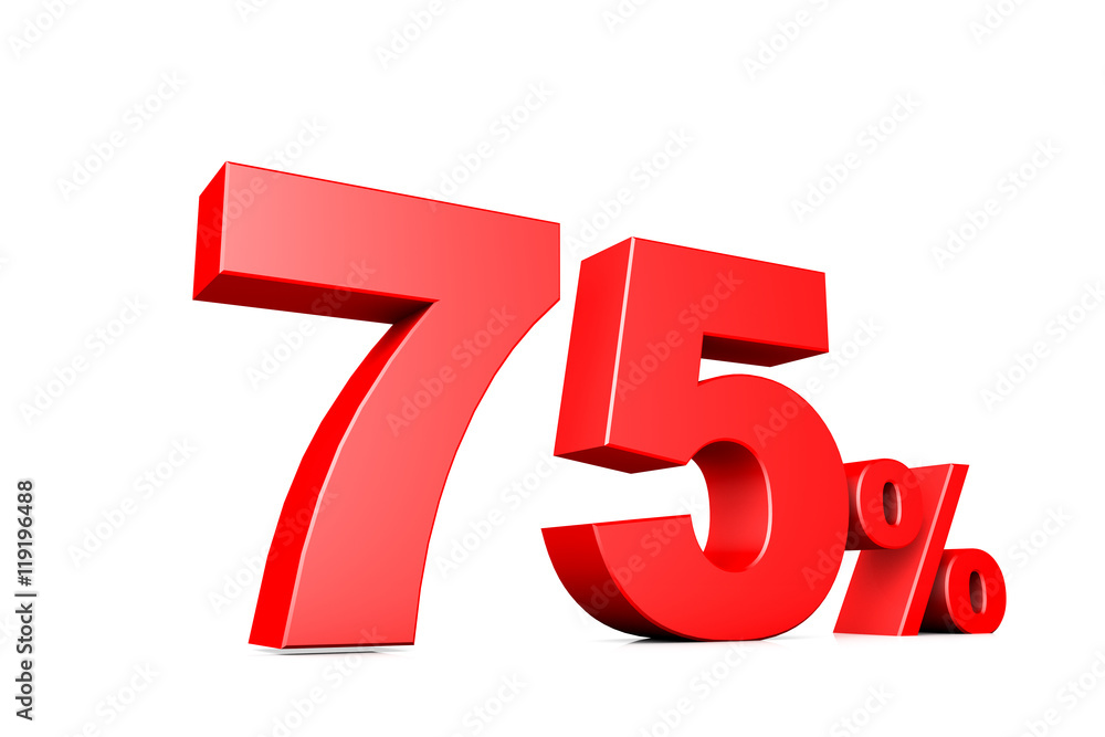 3d illustration business number 75 percent 3d illustration business number 75 percent