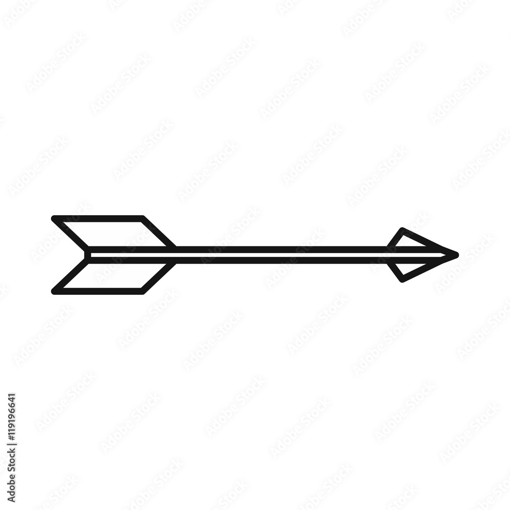 Bow arrow right icon in outline style on a white background Bow arrow right icon in outline style on a white background