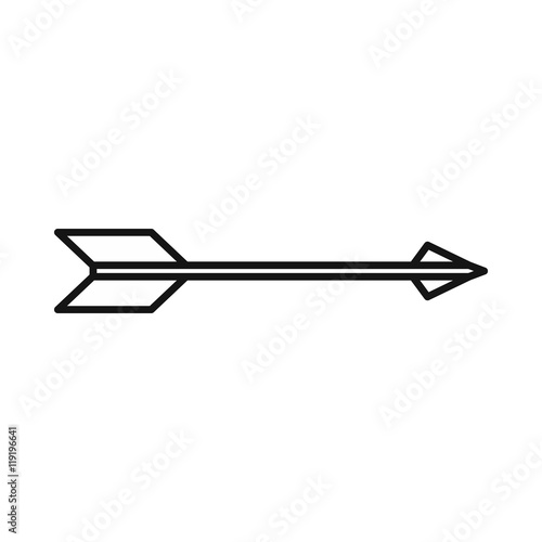 Bow arrow right icon in outline style on a white background